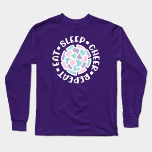 Eat Sleep Cheer Repeat Cheerleader Cute Funny Long Sleeve T-Shirt